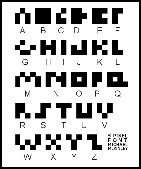 Michael "McKGyver" McKinley: 3 Pixel Font 